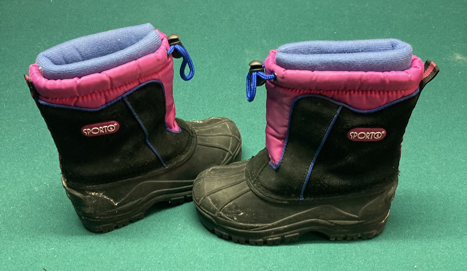 Sporto Girls Winter Boots Size 13 Snowplay G Black w Pink & Blue Great Condition