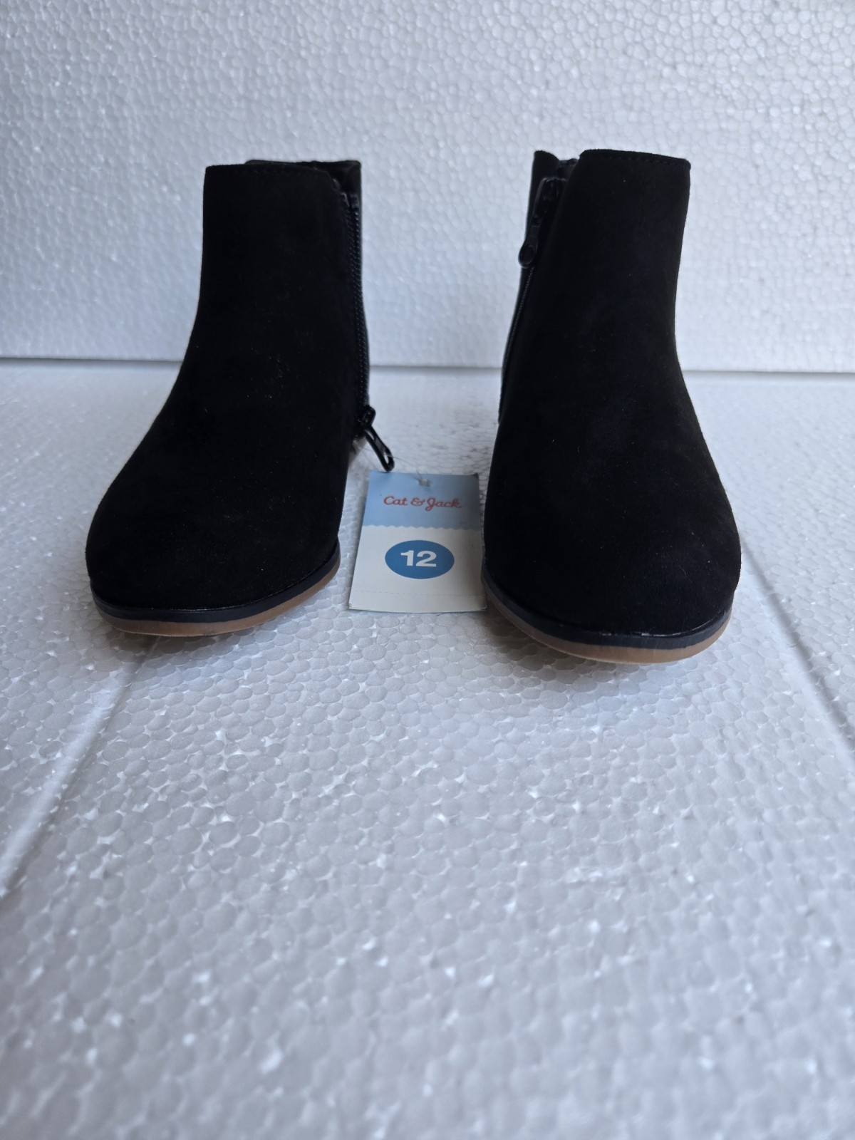 Girls Boots Cat and Jack Black Side Zipper Ankle Booties *Size: 12*