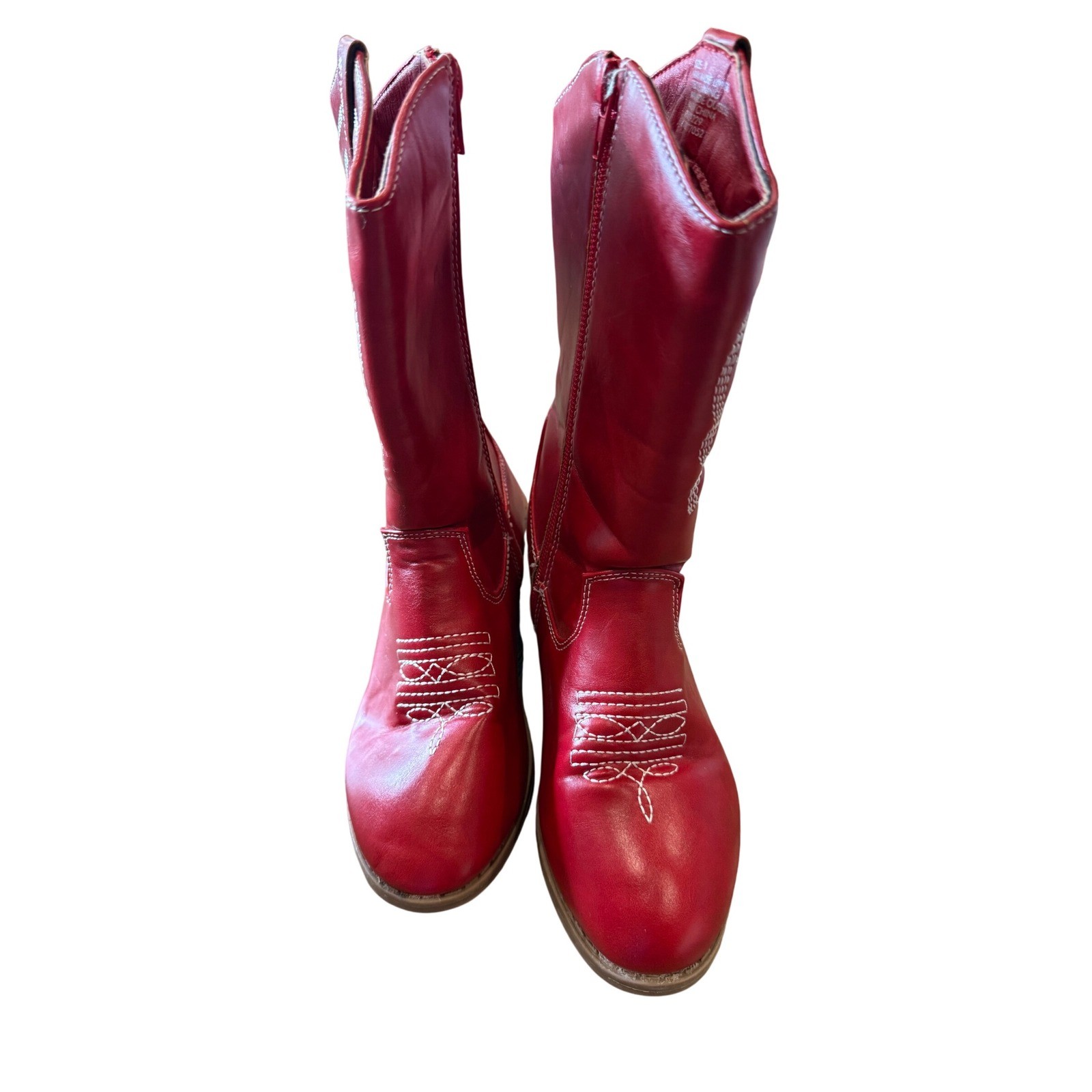 Bebe Red Cowboy Western Boots Size 1 Youth Girls Kids Shoes