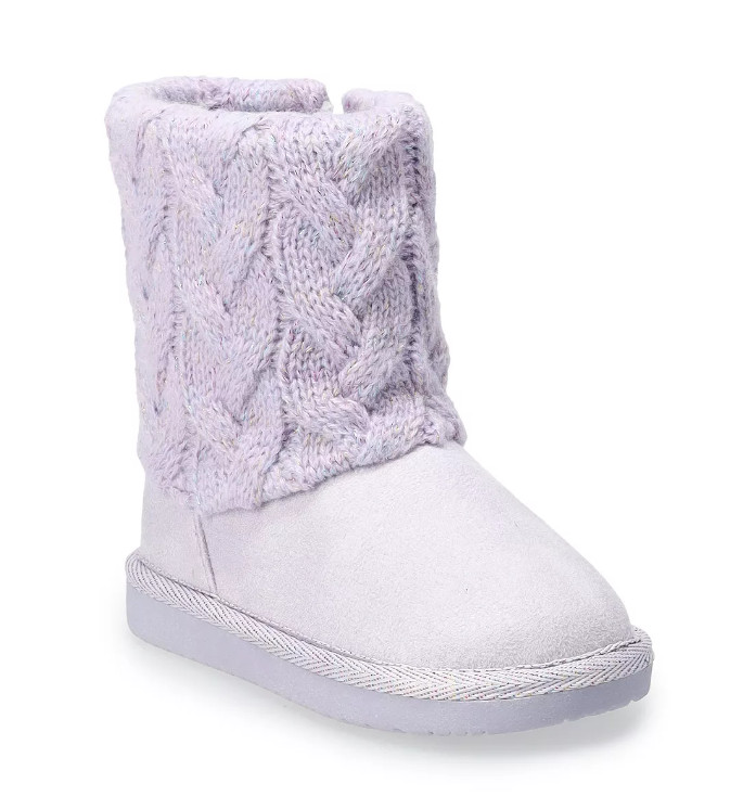 TODDLER GIRLS LILAC WINTER SWEATER BOOTS SIZE 7T NWT! JUMPING BEANS SUPER CUTE!!