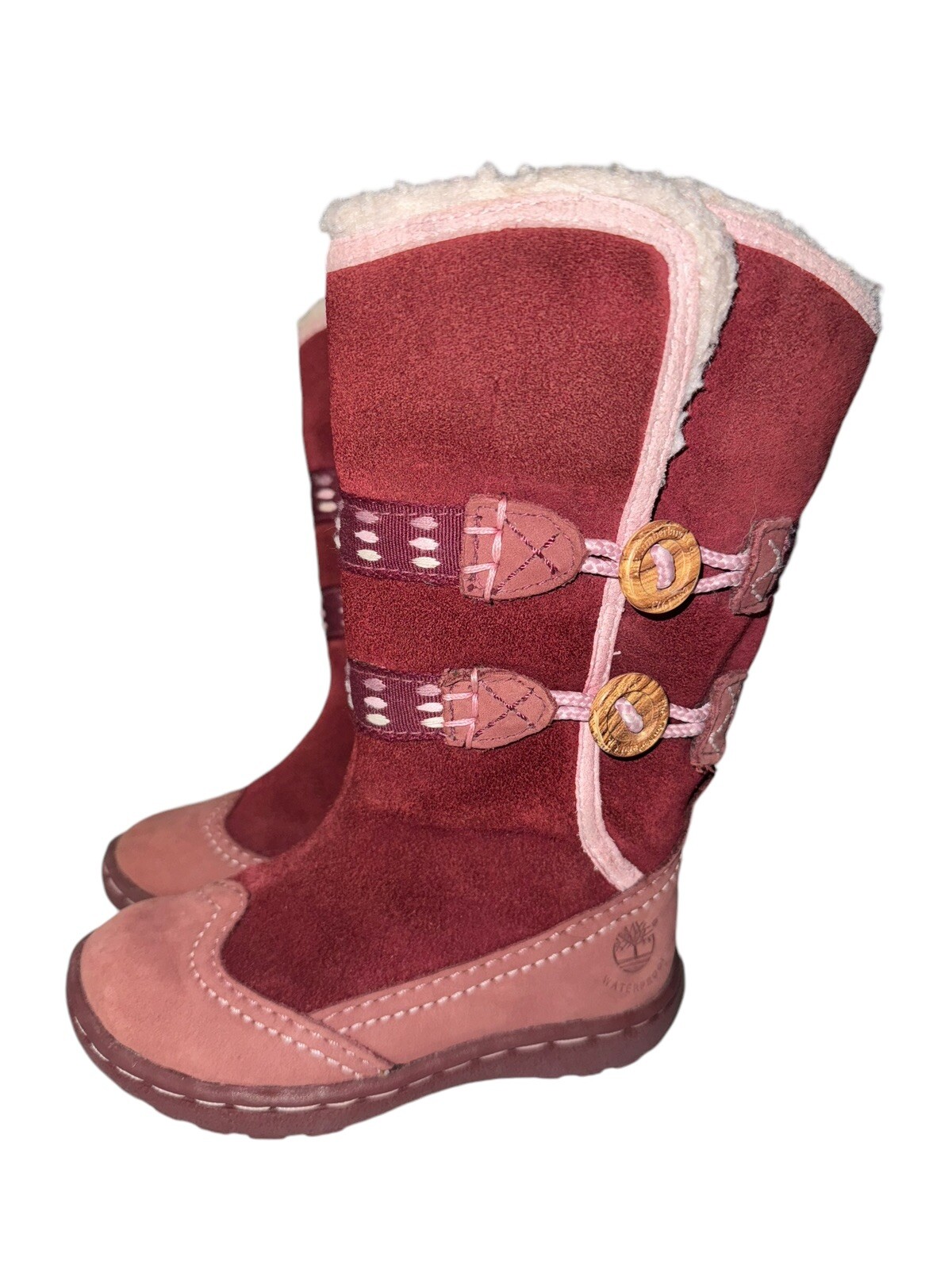 Timberland Girls Winter Boots Size 7 Pink Sherpa Lined Nordic 43873M Frozen