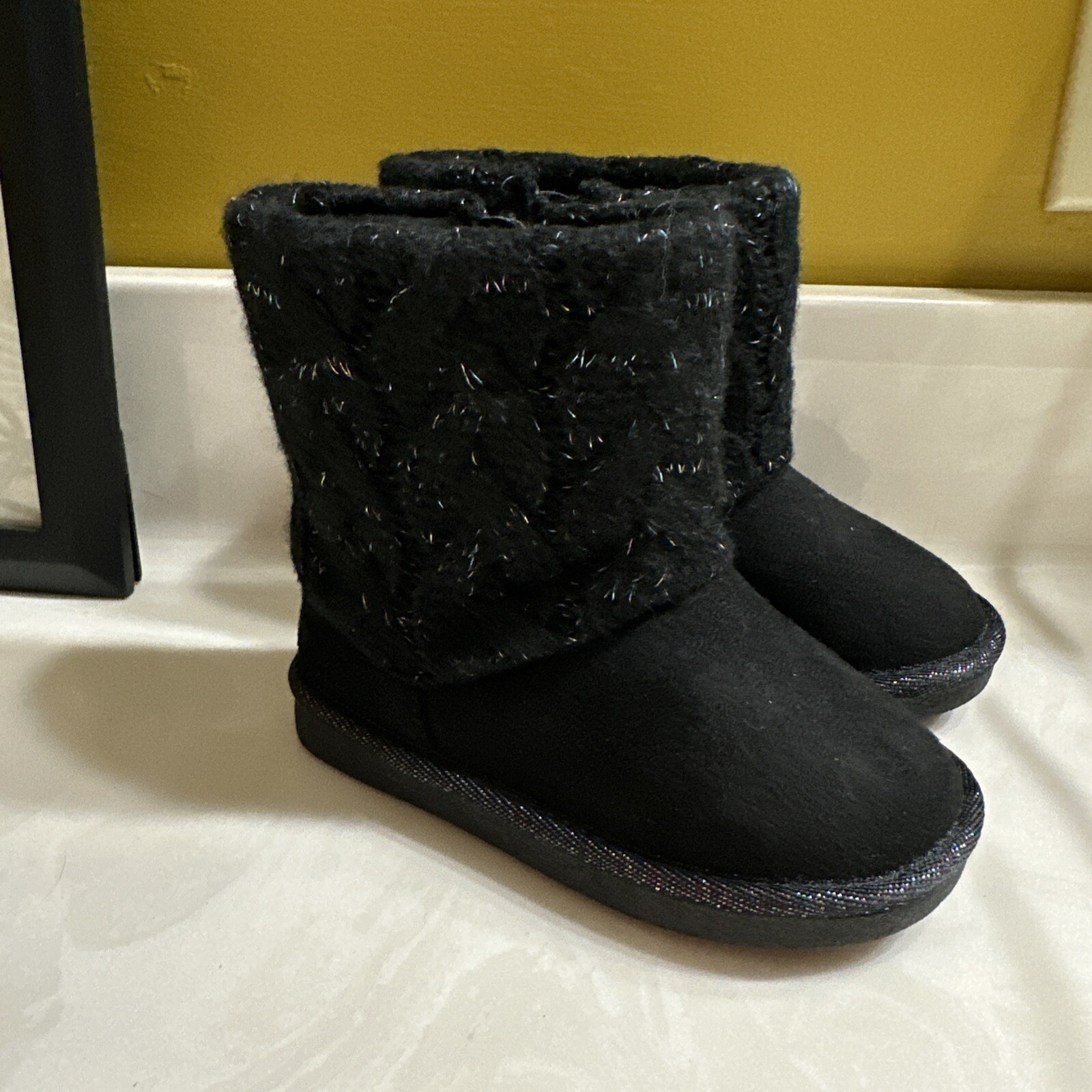 Jumping Beans Reagann Toddler Girls Winter Boots, Size 9T, Black