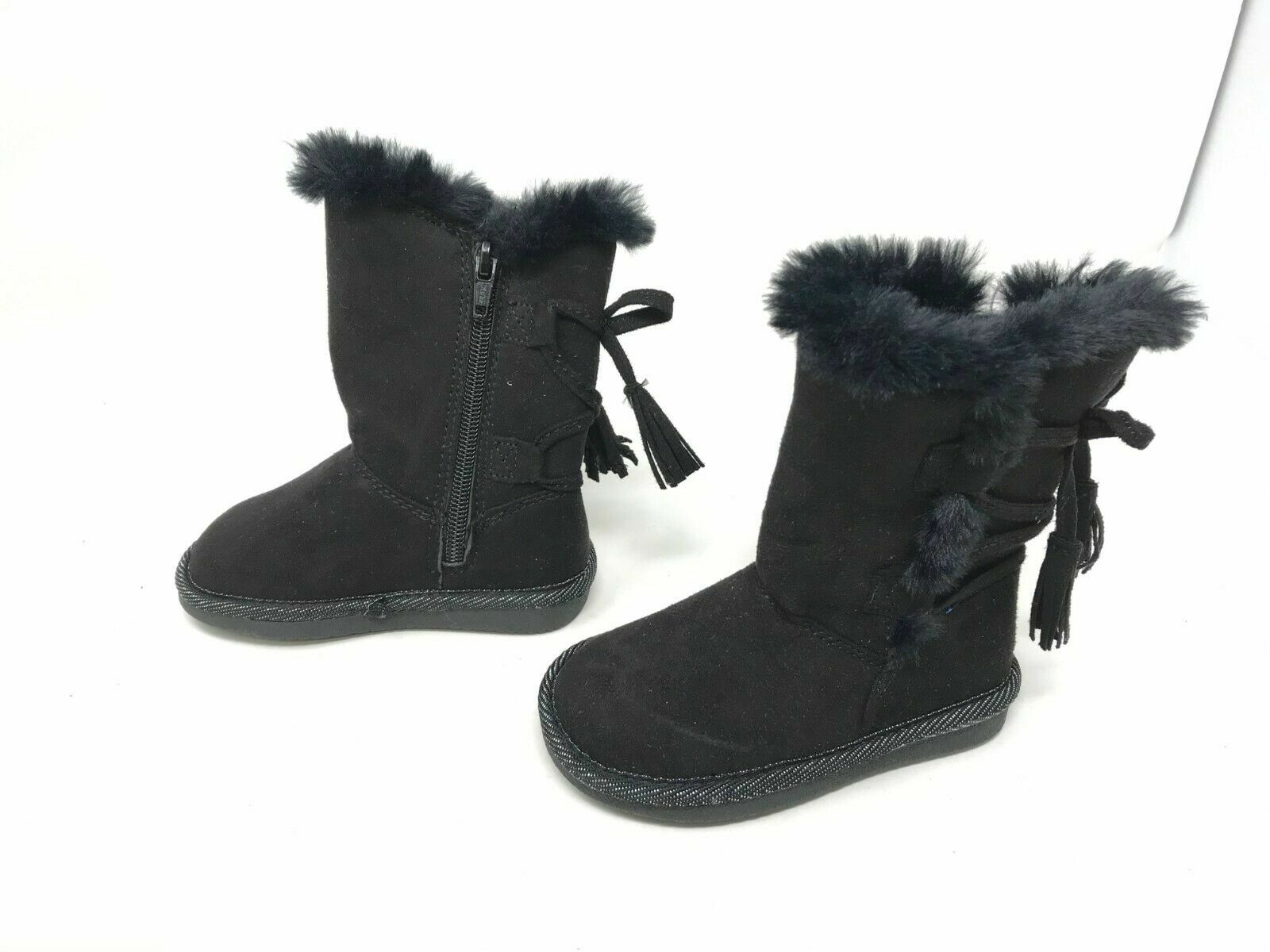 NEW Jumping Beans infant/toddler girls winter boots Madelaine black size 6T $45