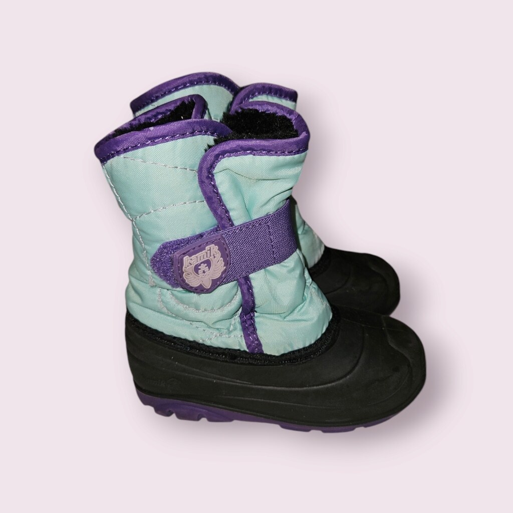 Kamik Snow Boots Girls Size 10 Toddler Teal Purple