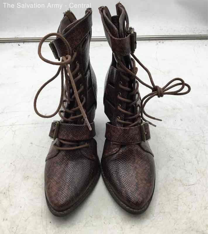 Coconuts By Matisse Womens Brown Snake Print Block Heel Ankle Booties Size 6