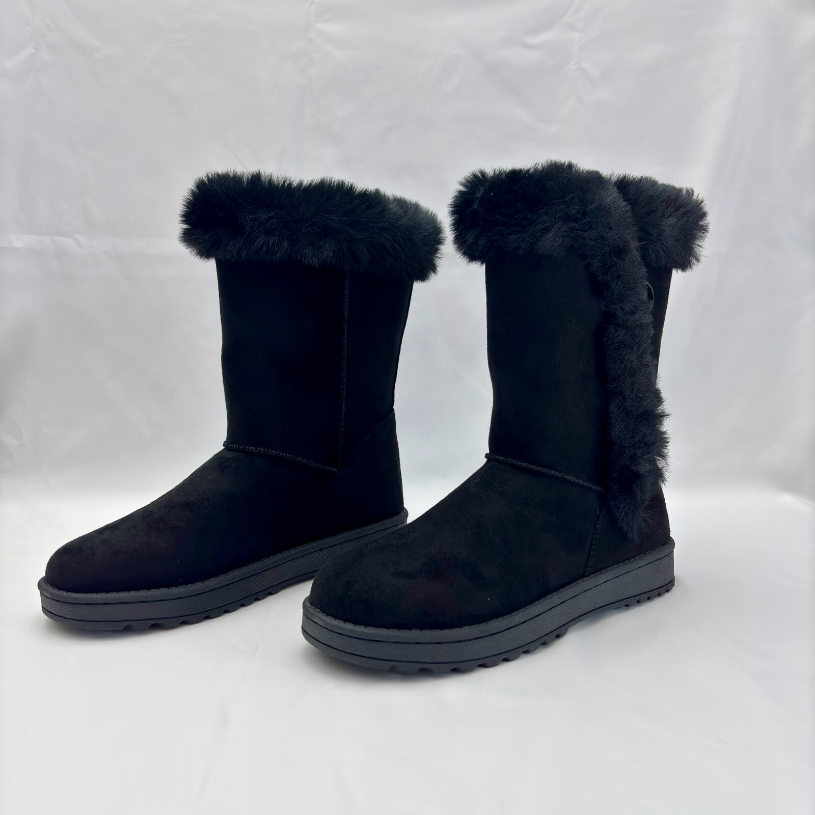 NWT SO Goods For Life Girls Black Winter Boots Size 5 Warm Snow Shoes Kids