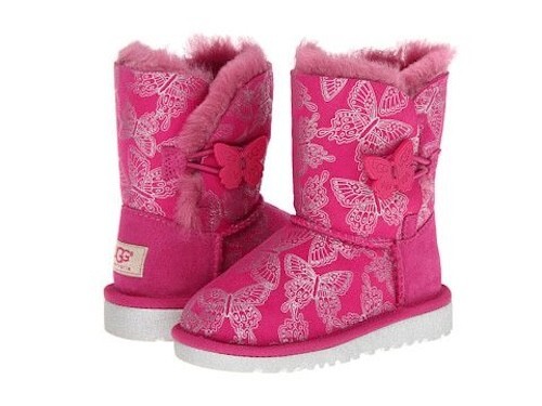 Ugg Australia Bailey Button Butterfly Boots Pink Youth Girls Size 4 Z113117*