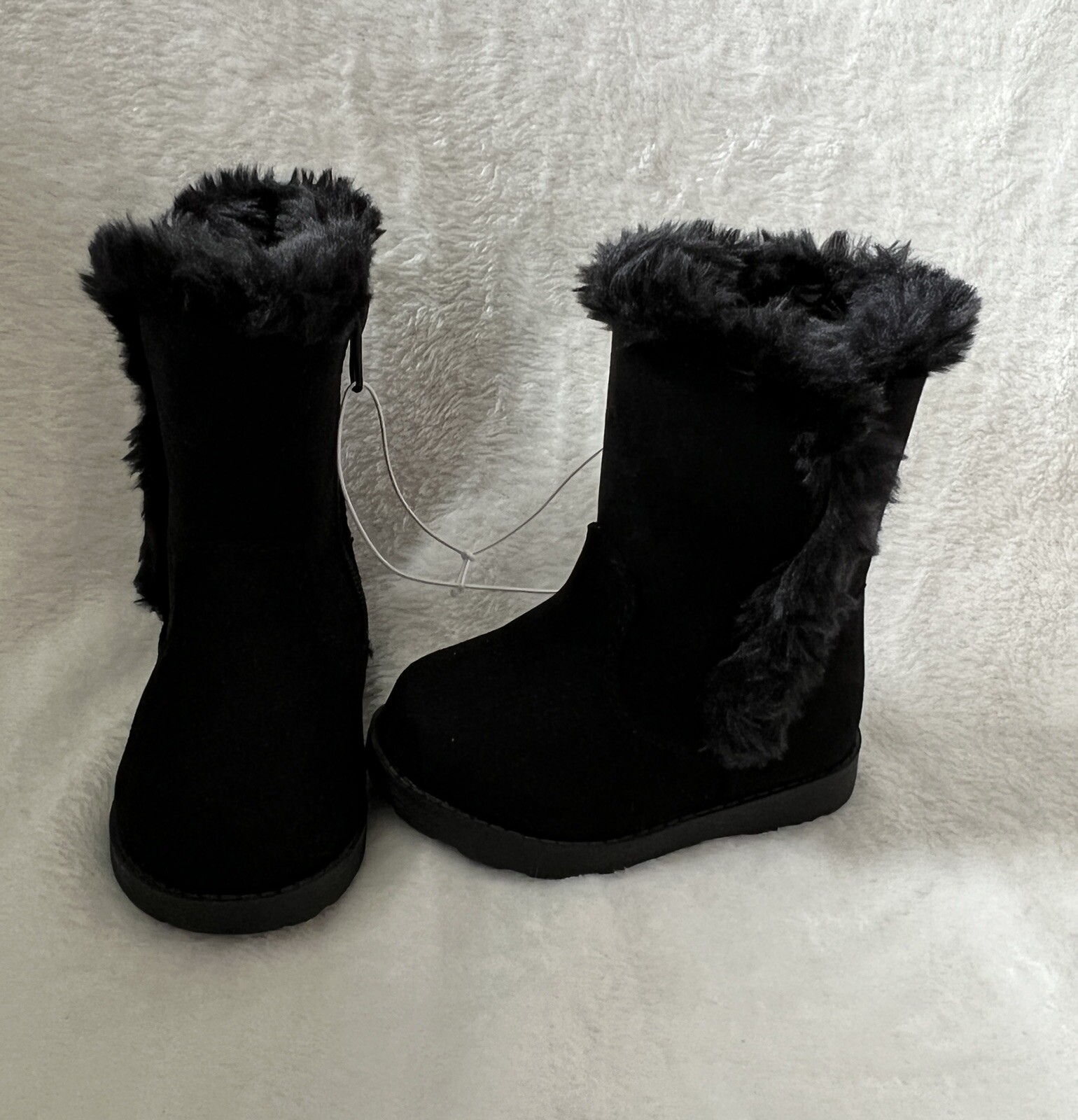 Cat & Jack Winter Boots Baby Girls Size 4 Katrina Faux Fur Black NWOT