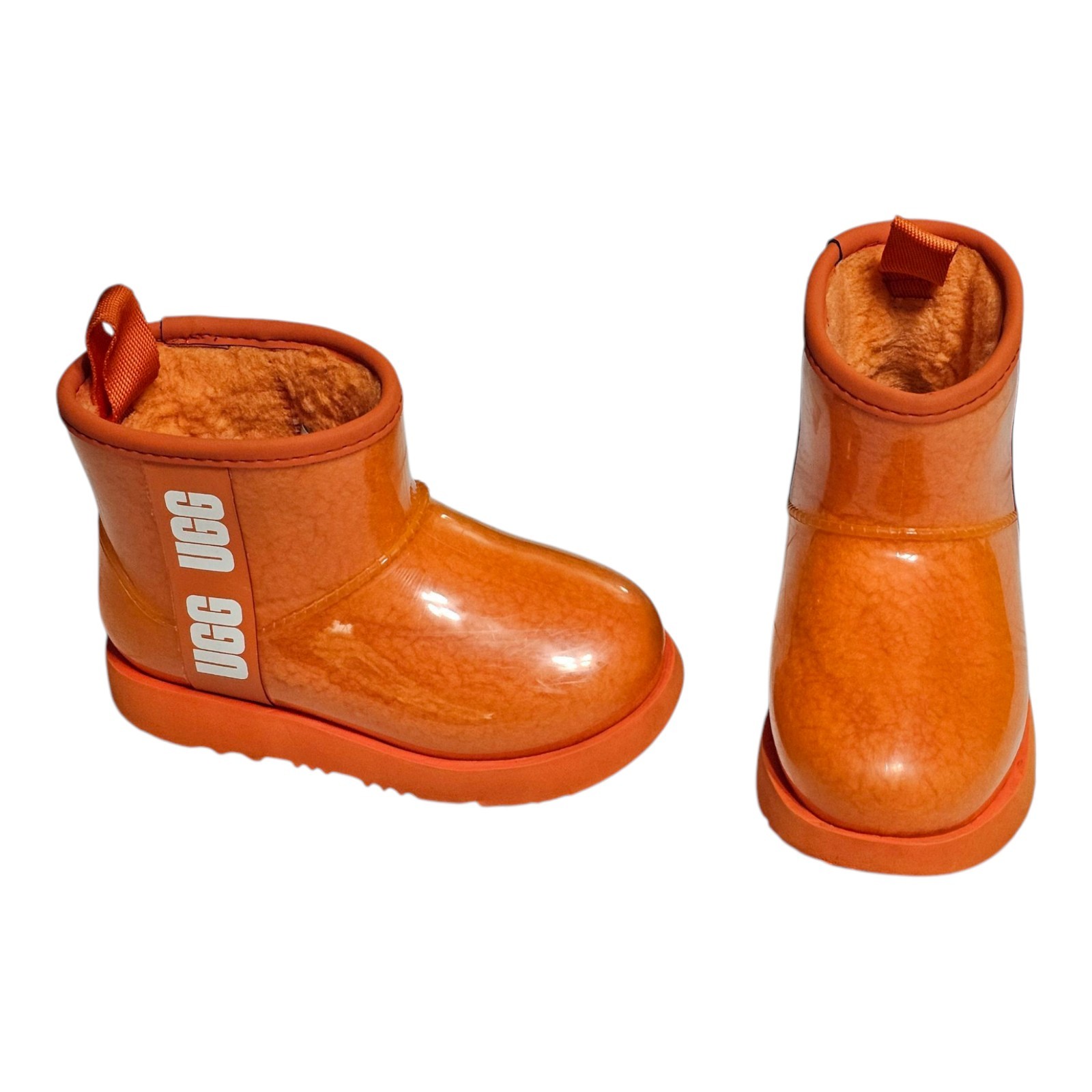 UGG Classic Clear Mini II Little Girls Boots Wool US 11 Orange 1112386K Kids