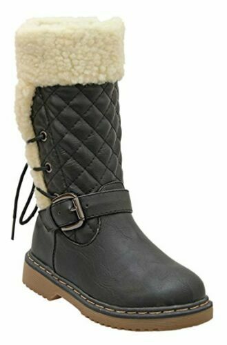 Alyson-42K Side Lace Up One Ankle Strap Girls Boots NEW NIB Link Black Sz 9