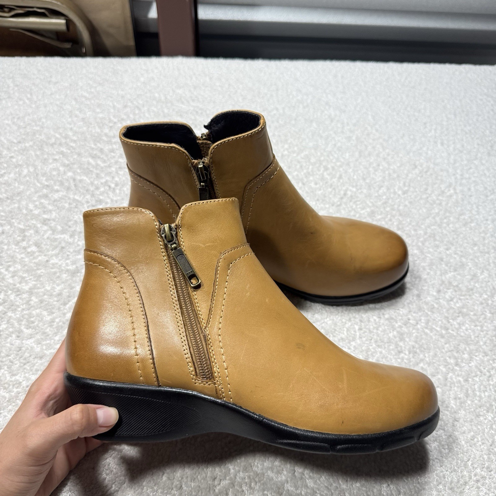 Propet Women Boots Waverly Ankle Bootie Brown Leather WFX085L US 8 X(2E)