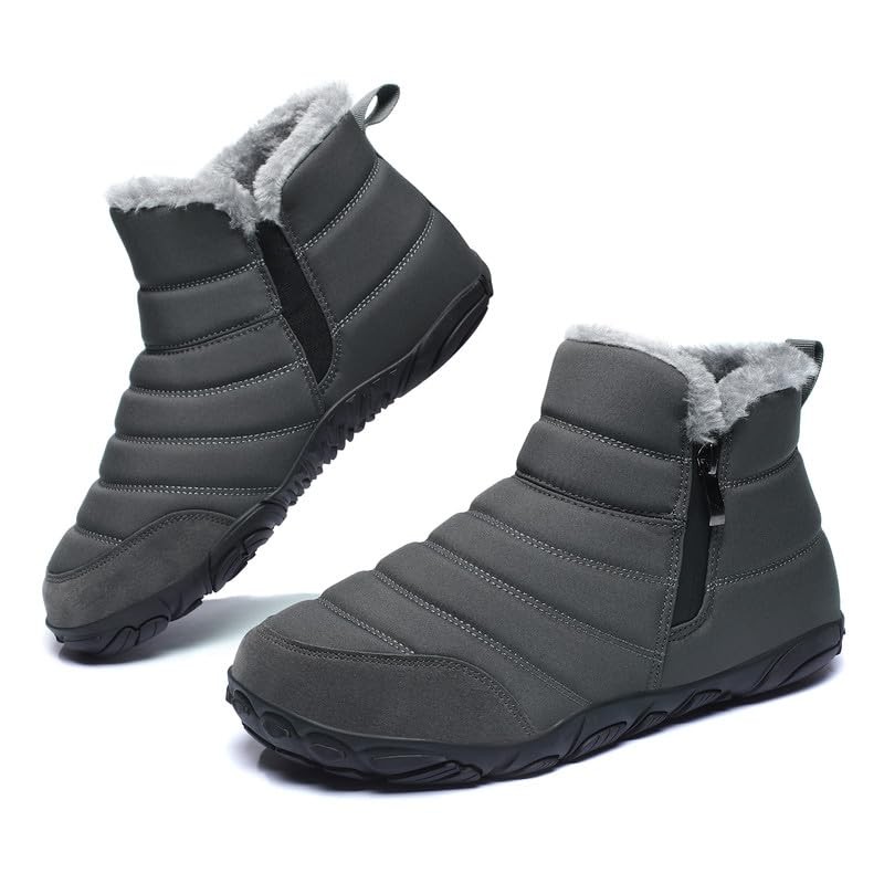 Barefoot shoes men women winter boots winter shoes snow boots, gray, EUR 44