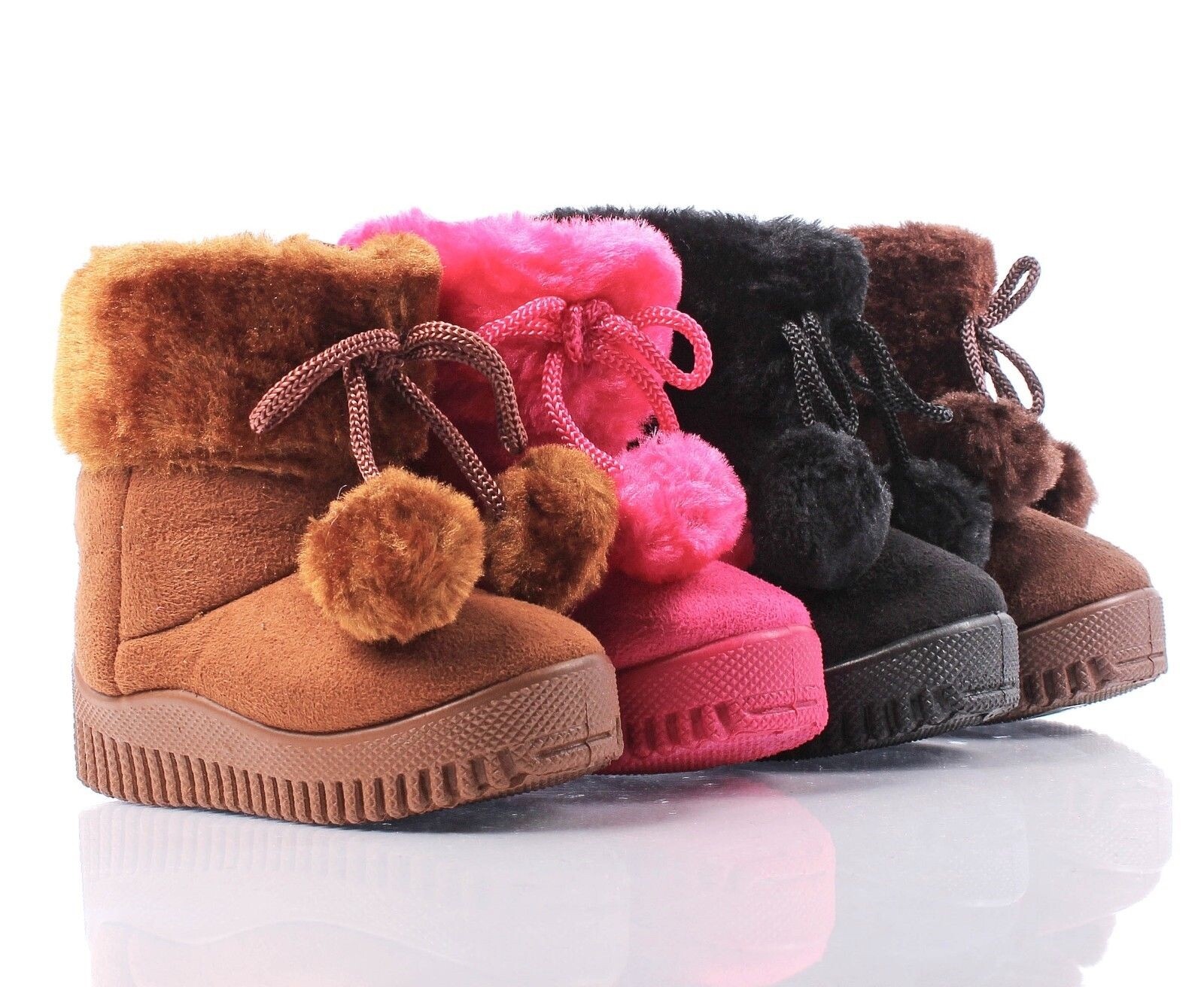 Cute Side Zipper Open Faux Fur  Booties Toddlers Kids Girls Winter Boots Shoes