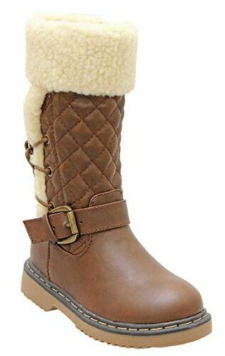 Alyson-42K Side Lace Up One Ankle Strap Girls Boots NEW NIB Link Brown Sz 12