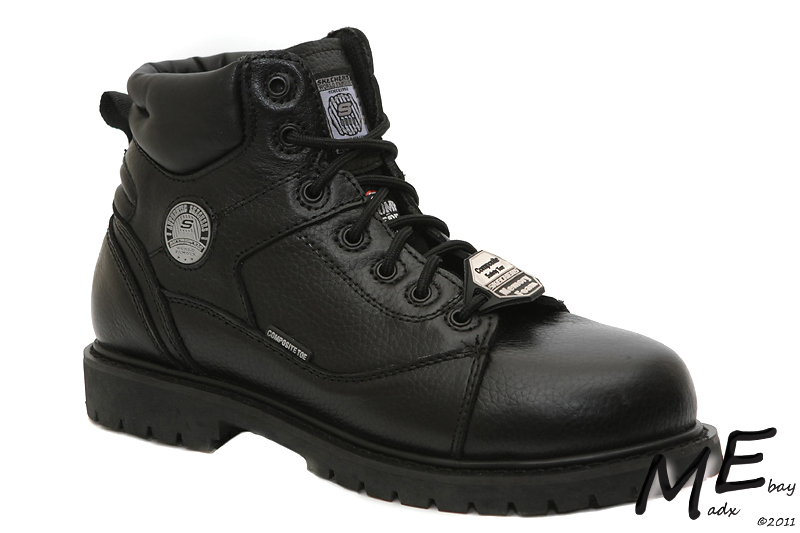 New Skechers Stedman Blaylock Leather Safety Toe Women Boots Sz 8 – 76547