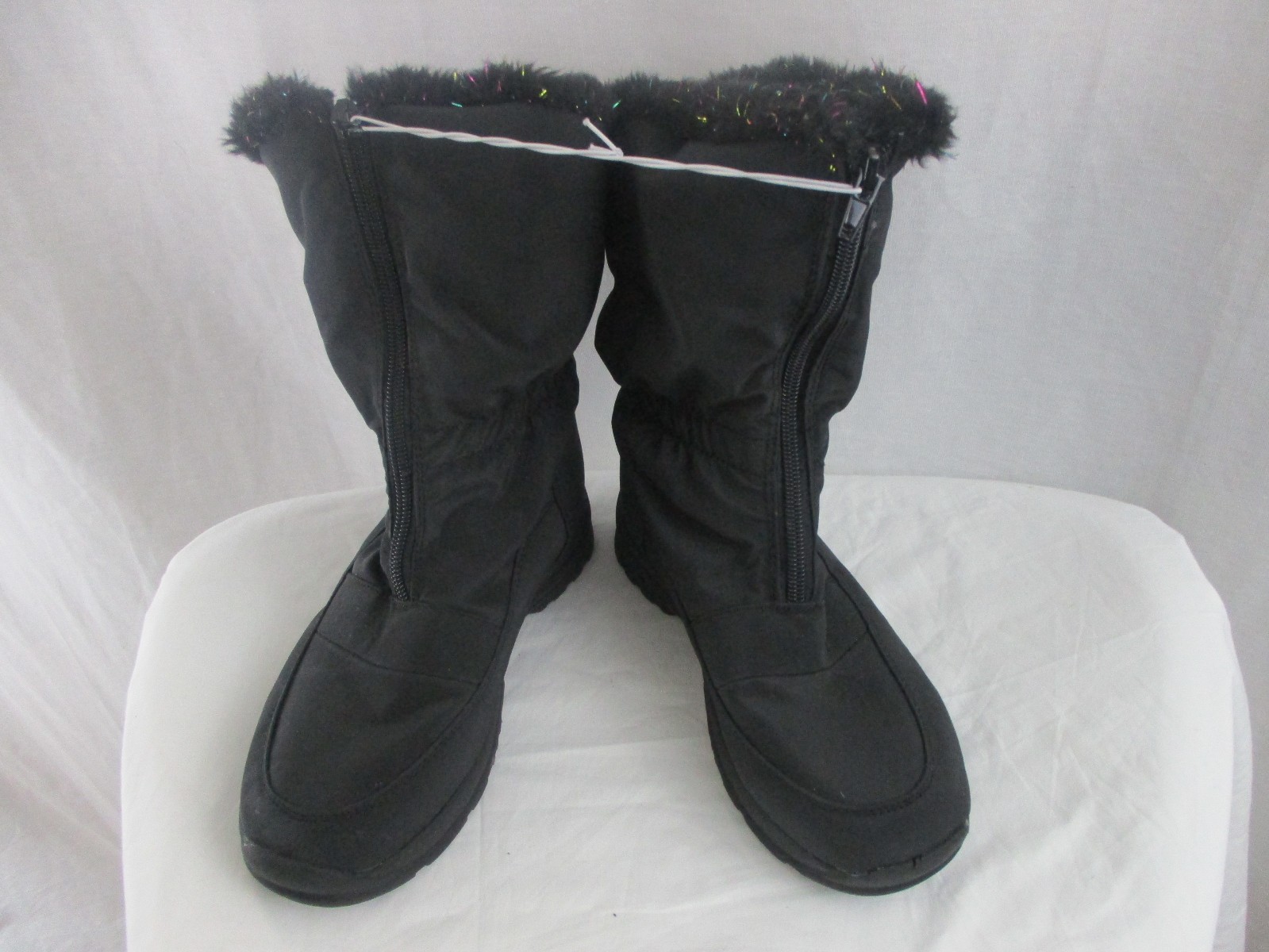 Circo Girls Little Girls Winter Boots Snow Rain Sparkle Faux Fur Lining Black