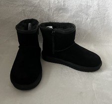 Ugg Koolaburra Boots K Koola Mini Toddler Girls Sz 12 Black Suede Fur Lined