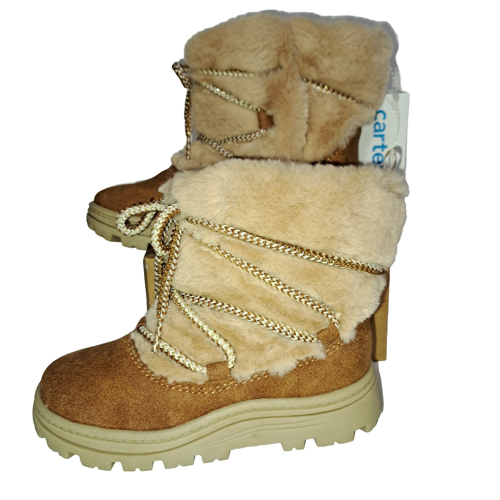 Carter’s Girls Winter Boots Faux Fur Size 10M Brown, Beige