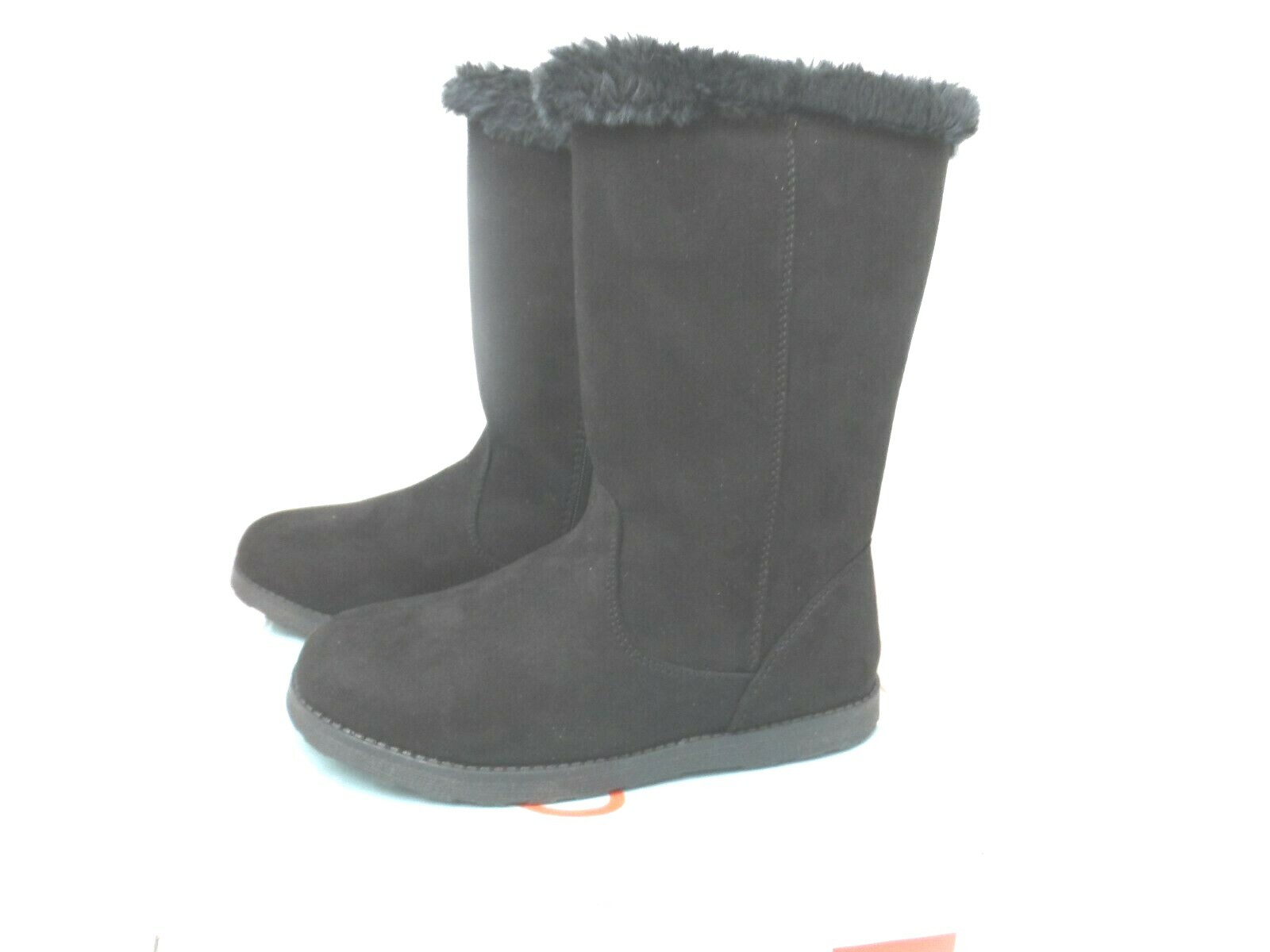 Cat & Jack Girls Winter Boots Faux Fur Shearling Snow Kameryn Black -Size 4 NEW