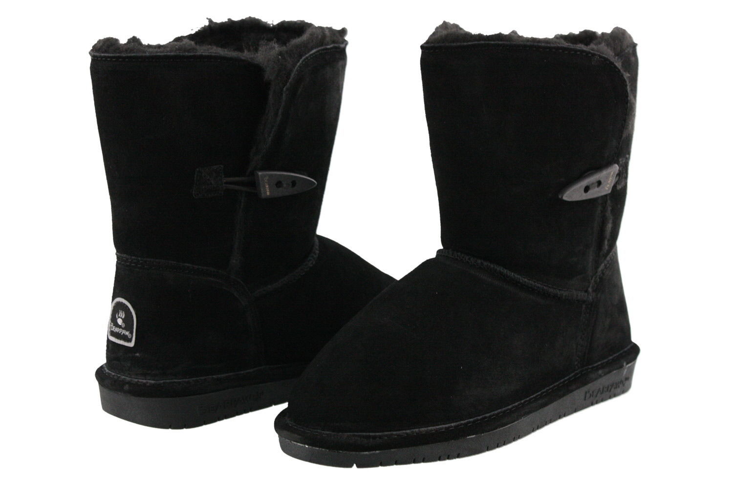 BearPaw Boots Low Black with Toggle Abigail  NEW Girls  Size  2 Medium
