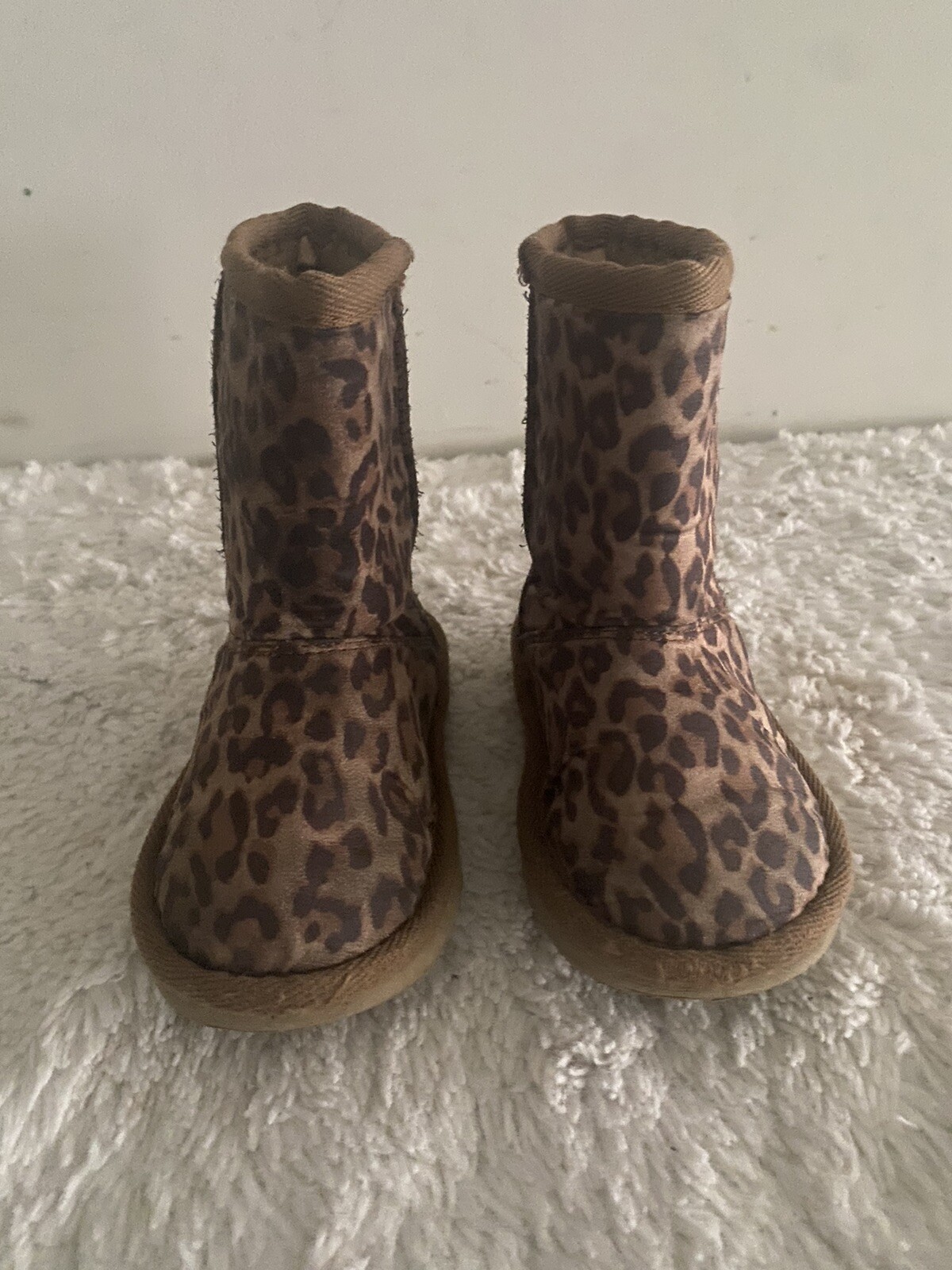 Children Place Leopard Print Girls Winter Boots Sz 7