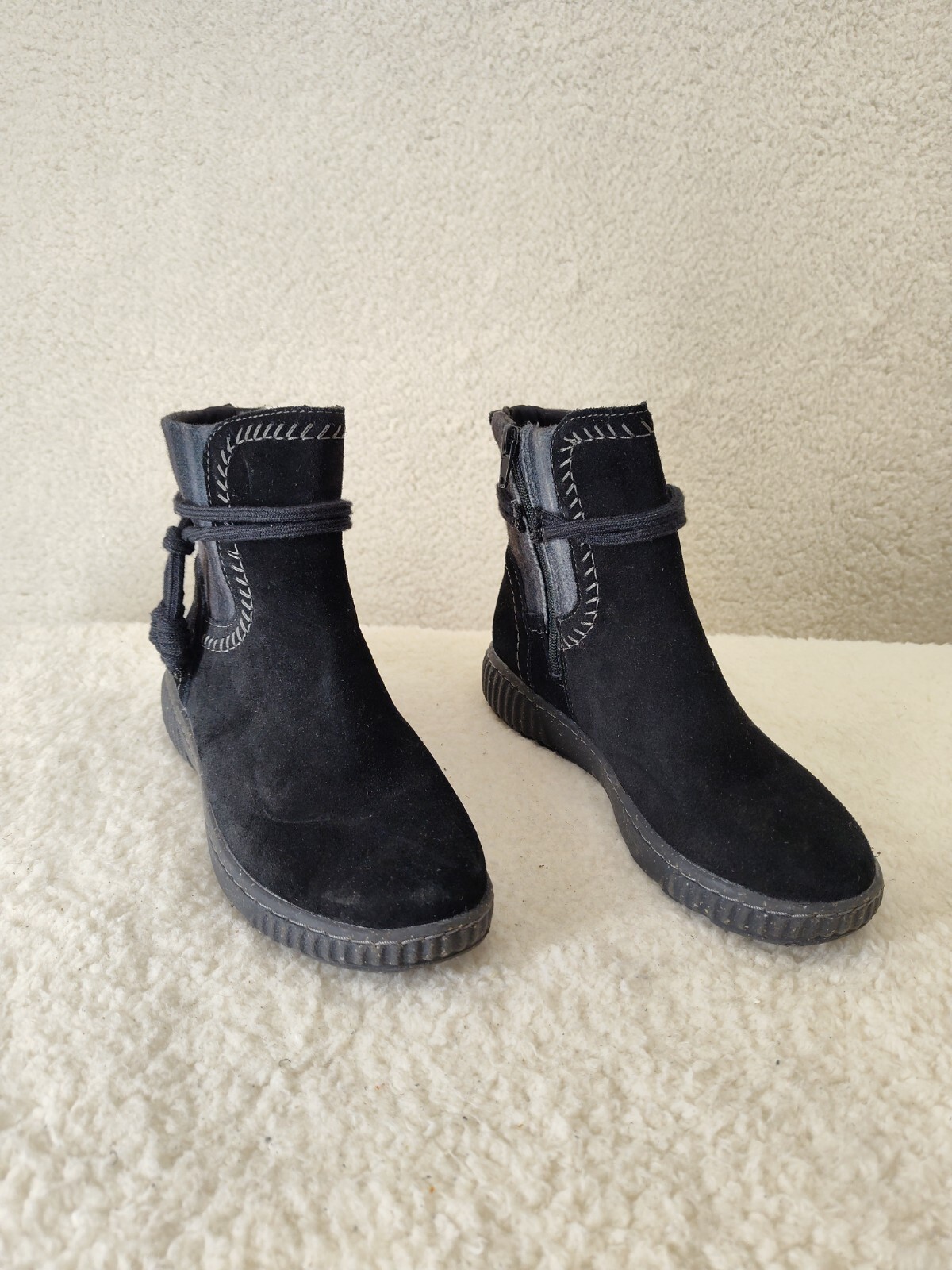 Clarks Caroline Lily Women Boots 5 M Black Suede Mid-Calf Wedge Comfort Shoes