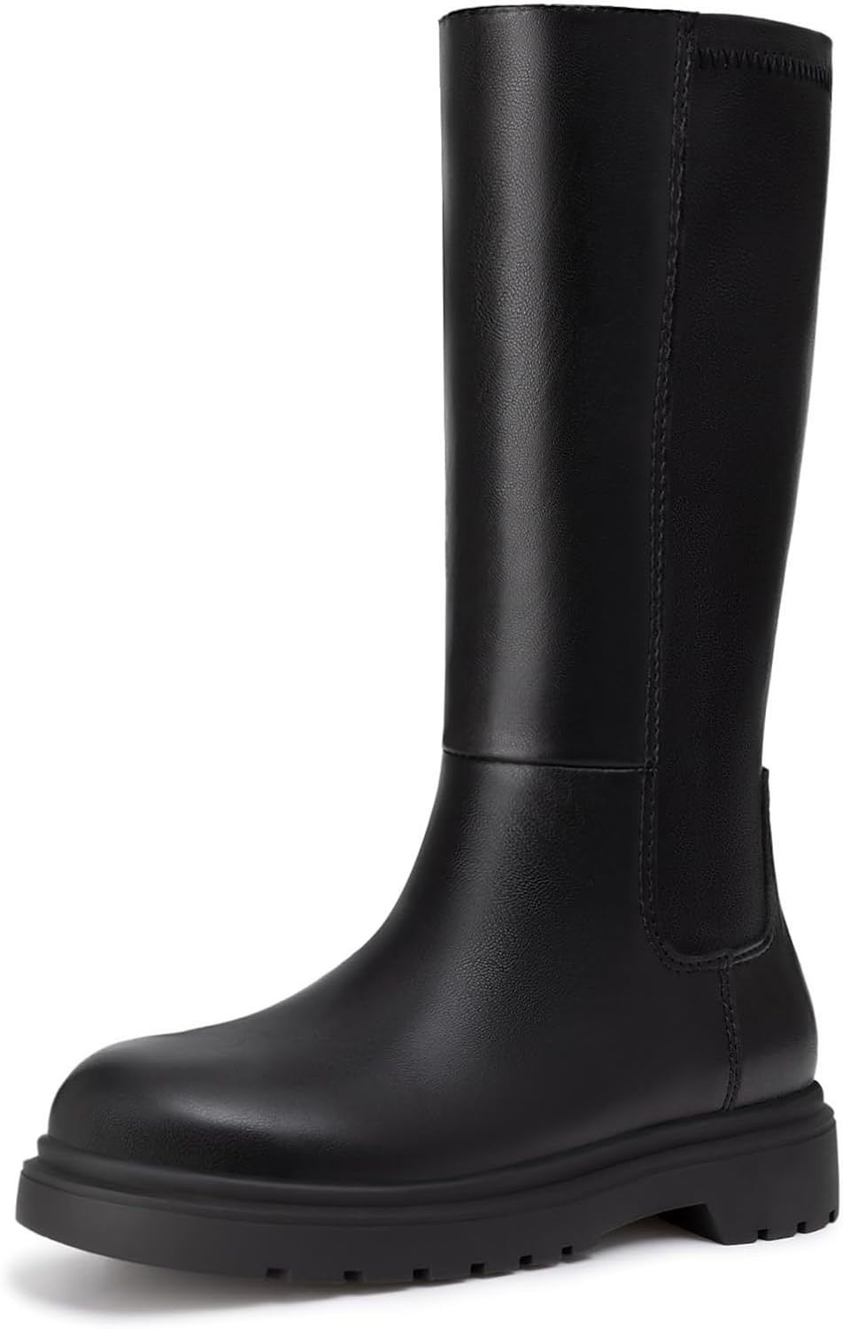 Girls Knee High Boots Kids Fashion Low Heel Side Zipper Tall Riding Boots forKid