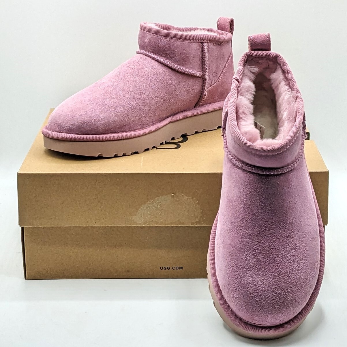 UGG Classic Ultra Mini Women’s Sheepskin Shearling Ankle Boots (Dusty Orchid) 5