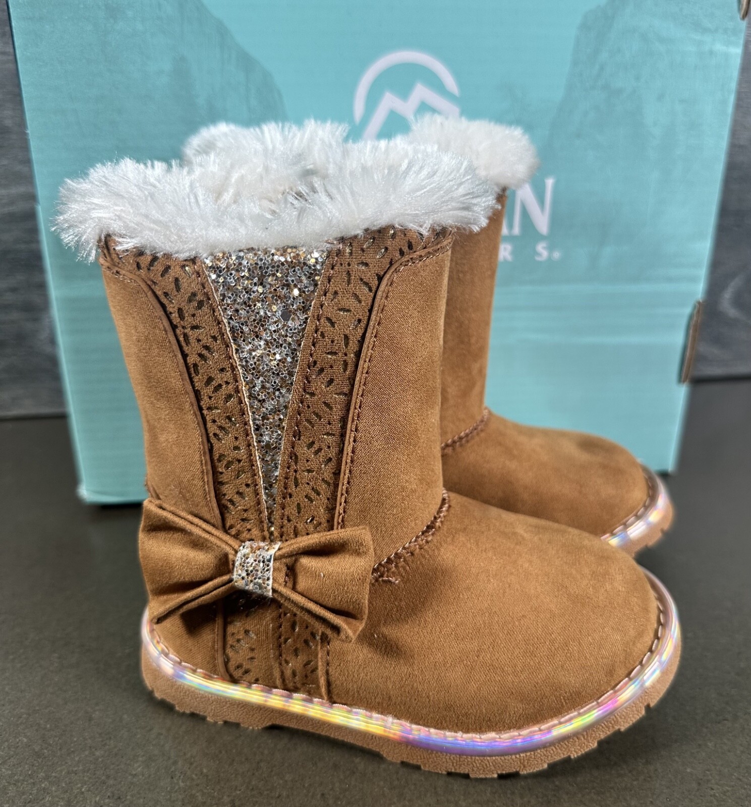 Magellan Outdoors Toddler Glitter Faux Fur Boots