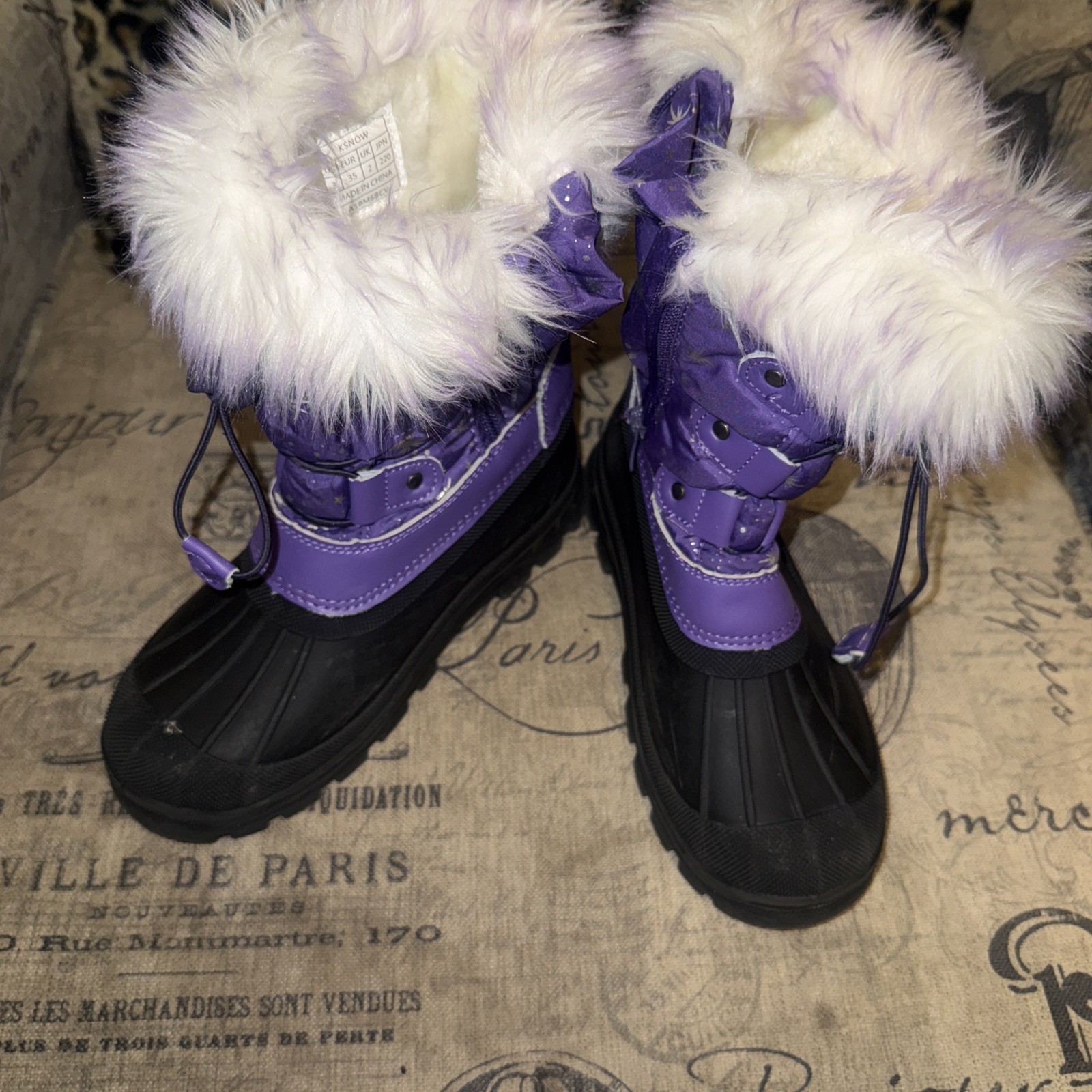 DREAM PAIRS Snow Boots! Anti-Slip, Water Resistant, Faux Fur Lined EUC