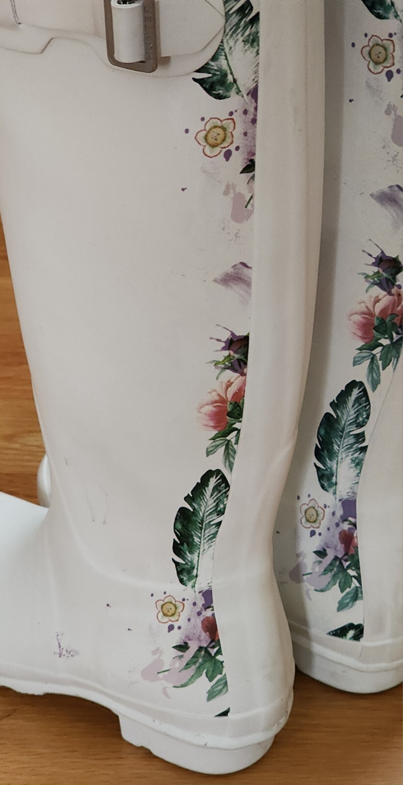 NEW Hunter Boots women 5 White Botanical