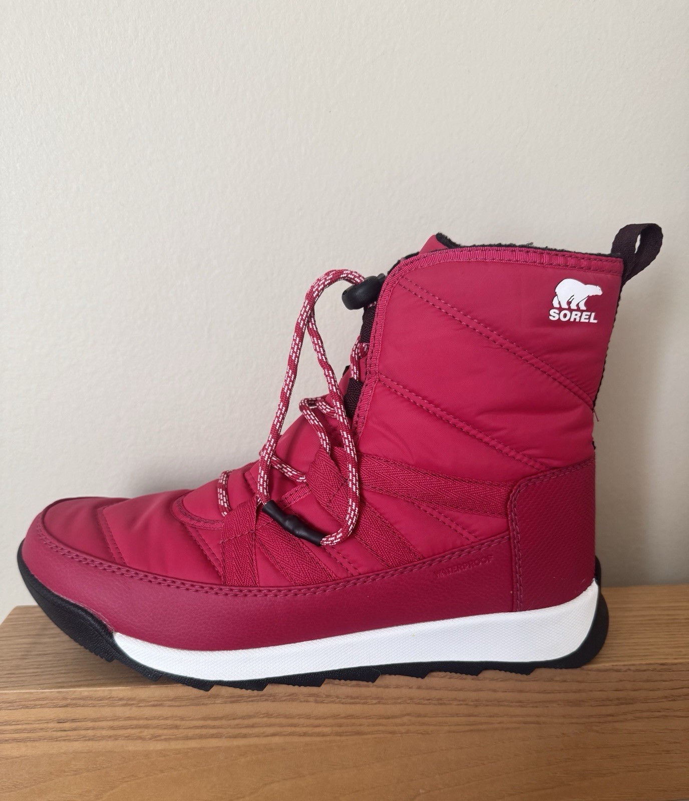 SOREL Whitney Red Puffy Winter Snow Boot Youth Girls Or Boys Size 6 NEW Outdoor