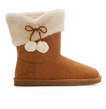 Thereabouts big kids girls TH WILLA Cognac Winter Boots Flats Heel Size 4