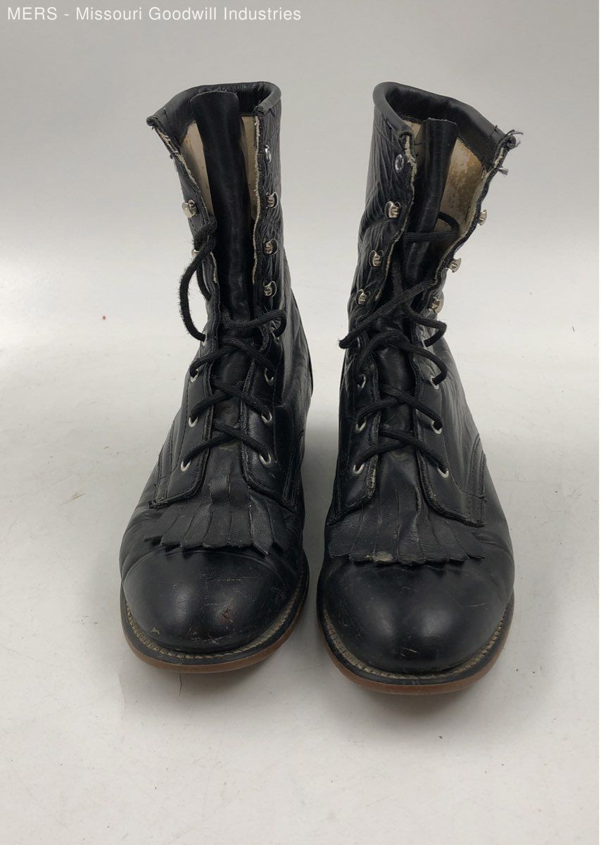Women Black Western Boots – Size Not Marked