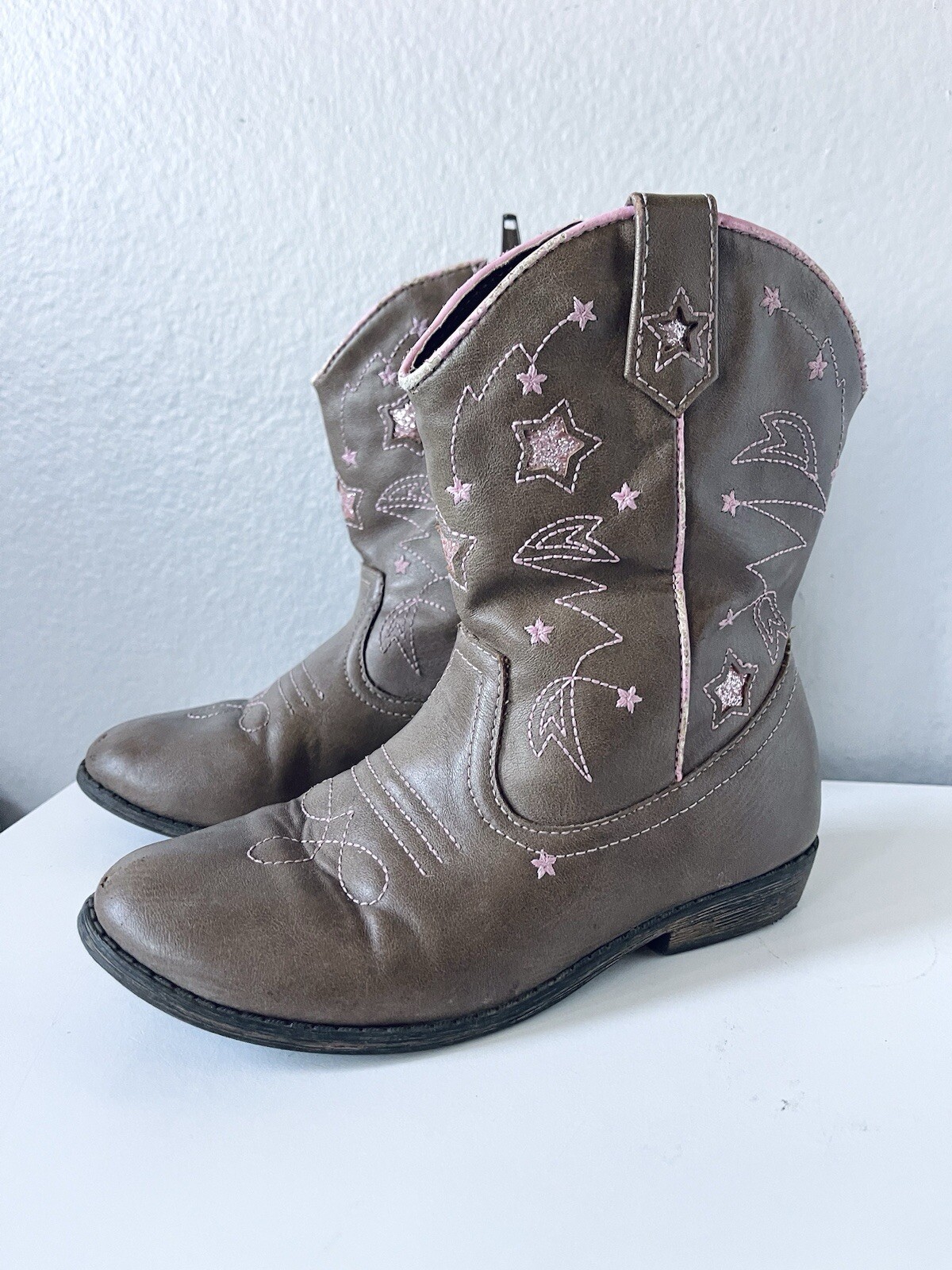 Wonder Nation Girls Boots Cowboy Western Boots Size 12 Brown