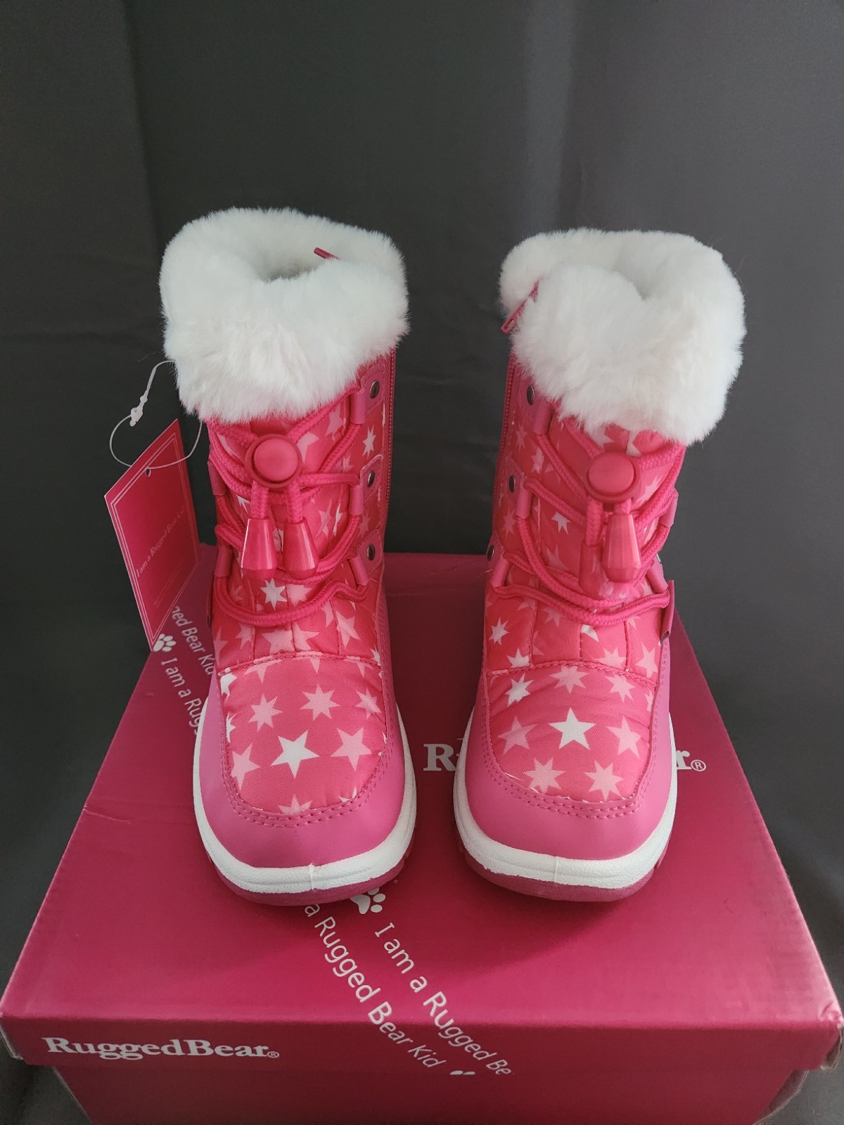 Girld Kids Size 8 Rugged Bear Snow Boots Winter Boots Fuchsia Faux Fur
