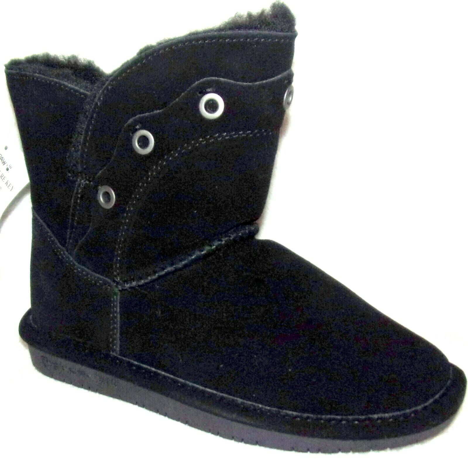 NEW BEARPAW GYPSY BLACK SUEDE KIDS GIRLS BOOTS YOUTH 4