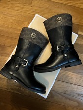 Michael Kors Toddler Girls Boots Eardley Size 10 Black Brown New