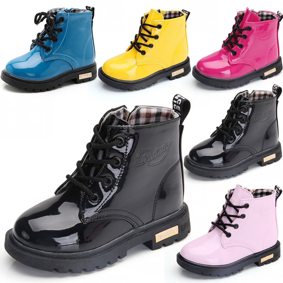 Baby Toddler Girls Boots Autumn Casual Child kids Zipper Lace Up Boots Shoes