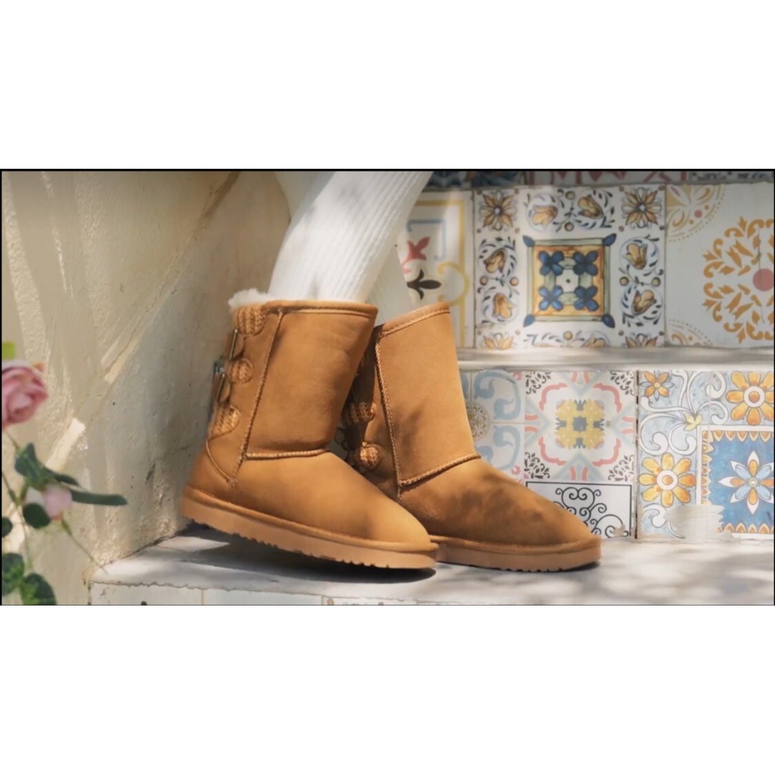 Dream Pairs Sweaty-Buckle-K  Girls Faux Fur Lined Winter Boots Size 3