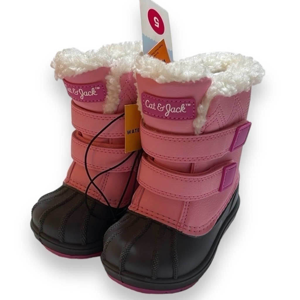 Cat & Jack Pink Lace-Up Winter Duck Boots Little Girls 5 Style: Denver