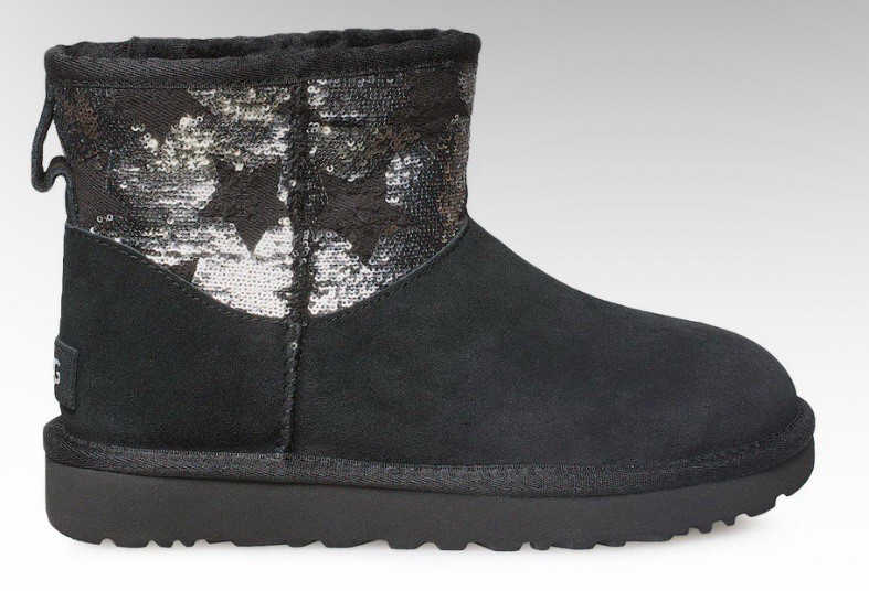 UGG CLASSIC MINI SEQUIN STARS WOMEN BOOTS SUEDE BLACK US 5 /UK 3 /EU 36 /JP 22