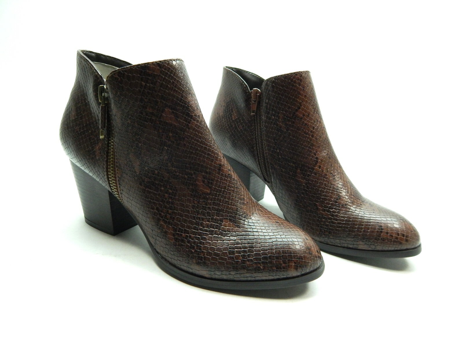 STYLE & CO MASRINAAP BROWN SNAKE TOE ANKLE WOMEN BOOTS SIZE 7.5