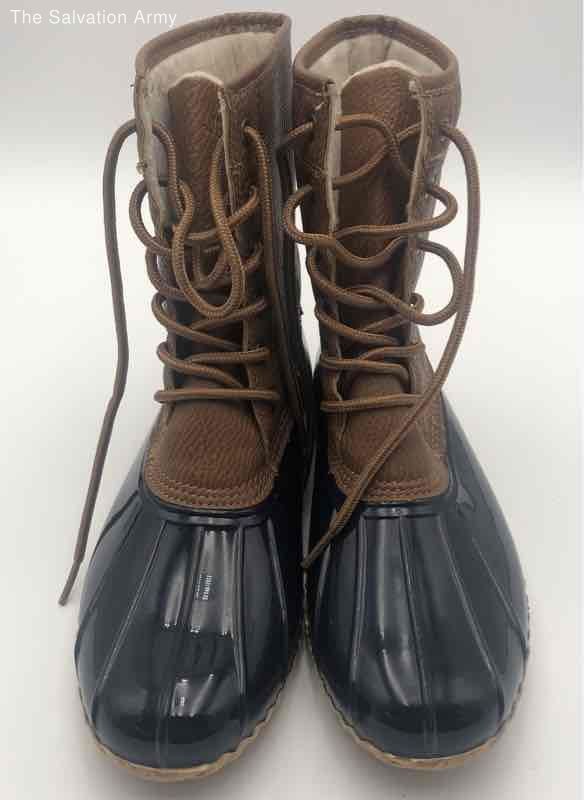 JBU Womens Maplewood B9MAW73 Black Brown Waterproof Lace-Up Rain Boots Size 7.5M