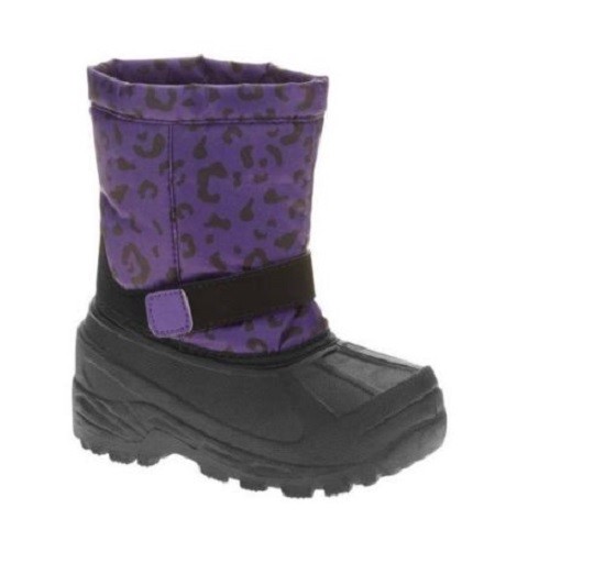 Toddler Girl’s Classic Purple/Black Animal Print Winter Boots Size 5