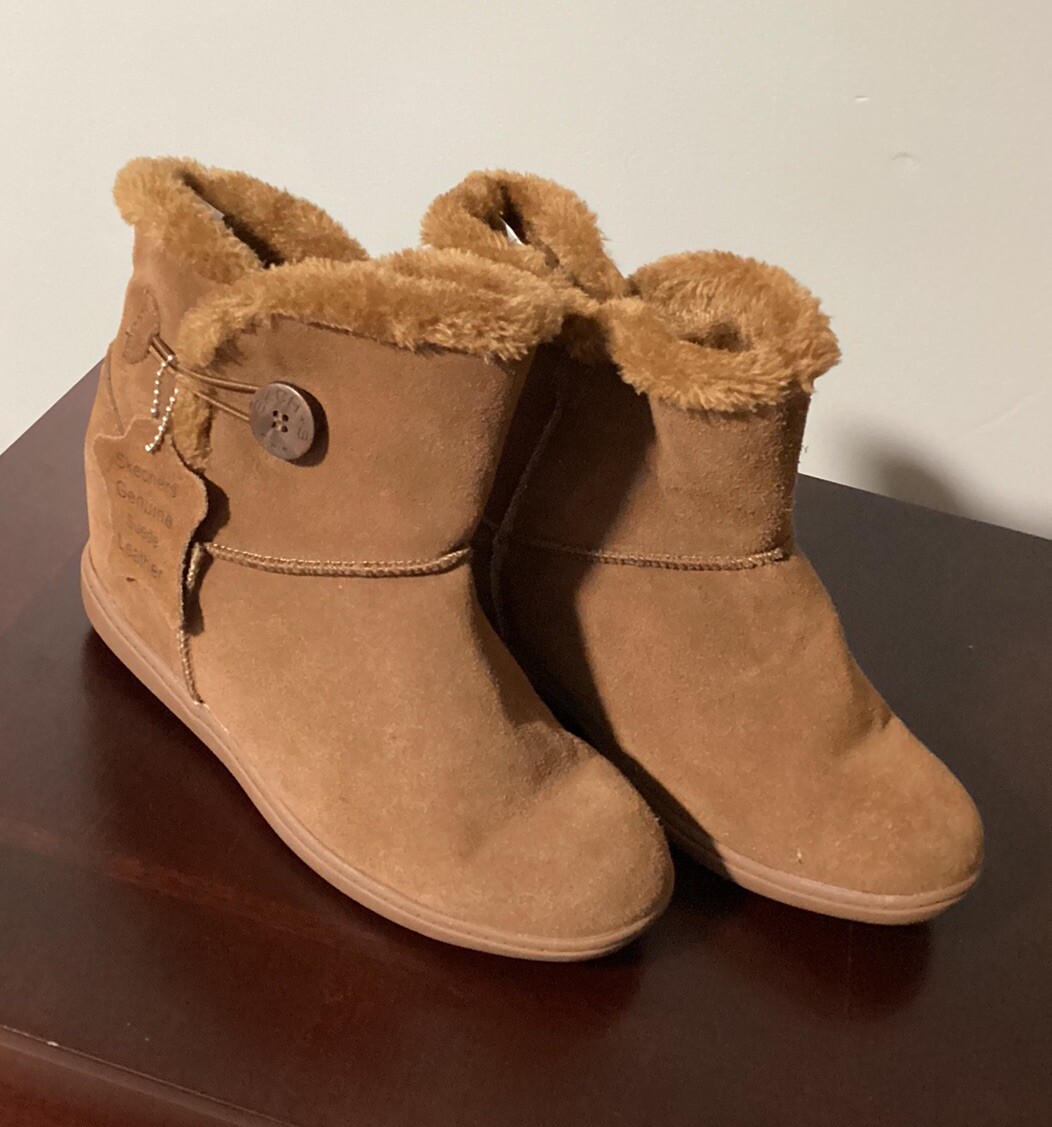 Skechers Women Boots Size US 9.5 EU 39.5 Brown Fur Fall Winter Snow