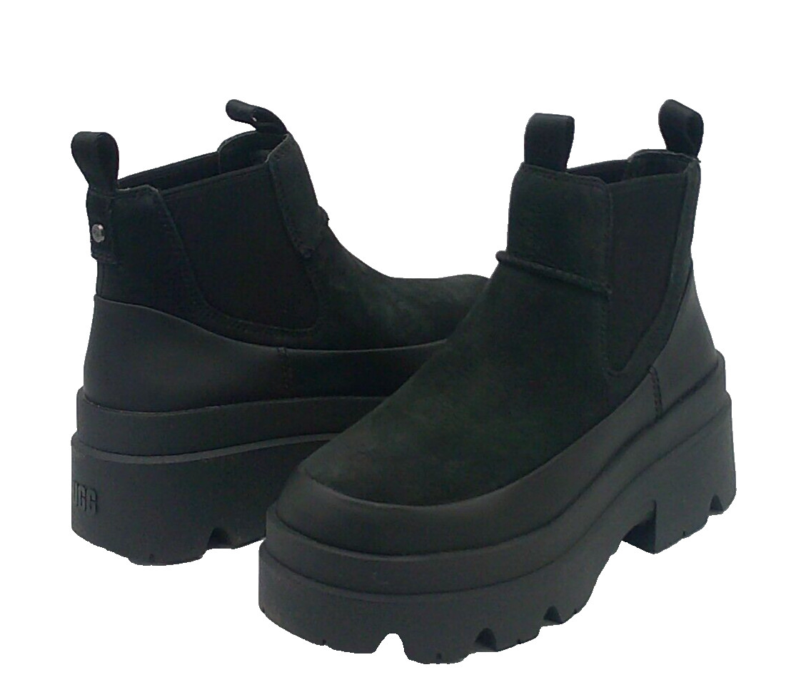 UGG BRISBANE CHELSEA WOMEN BOOTS LEATHER BLACK US 6 /UK 4 /EU 37 /JP 23