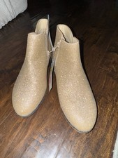 Gold Glitter cat and girls boots size 4