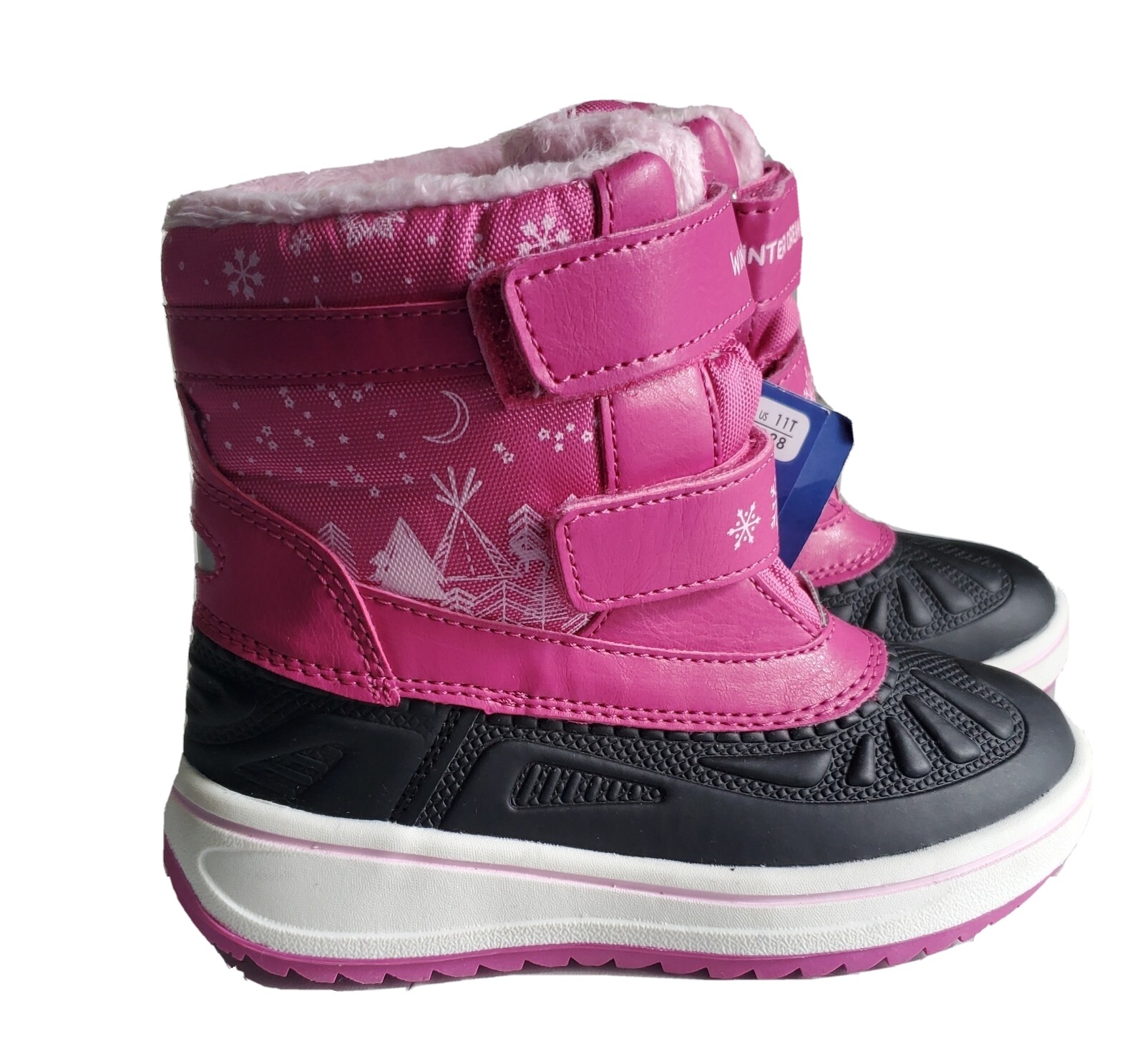Lupilu Girls Winter Boots Pink With 3M Scotchlite Reflective Elements Size 11T