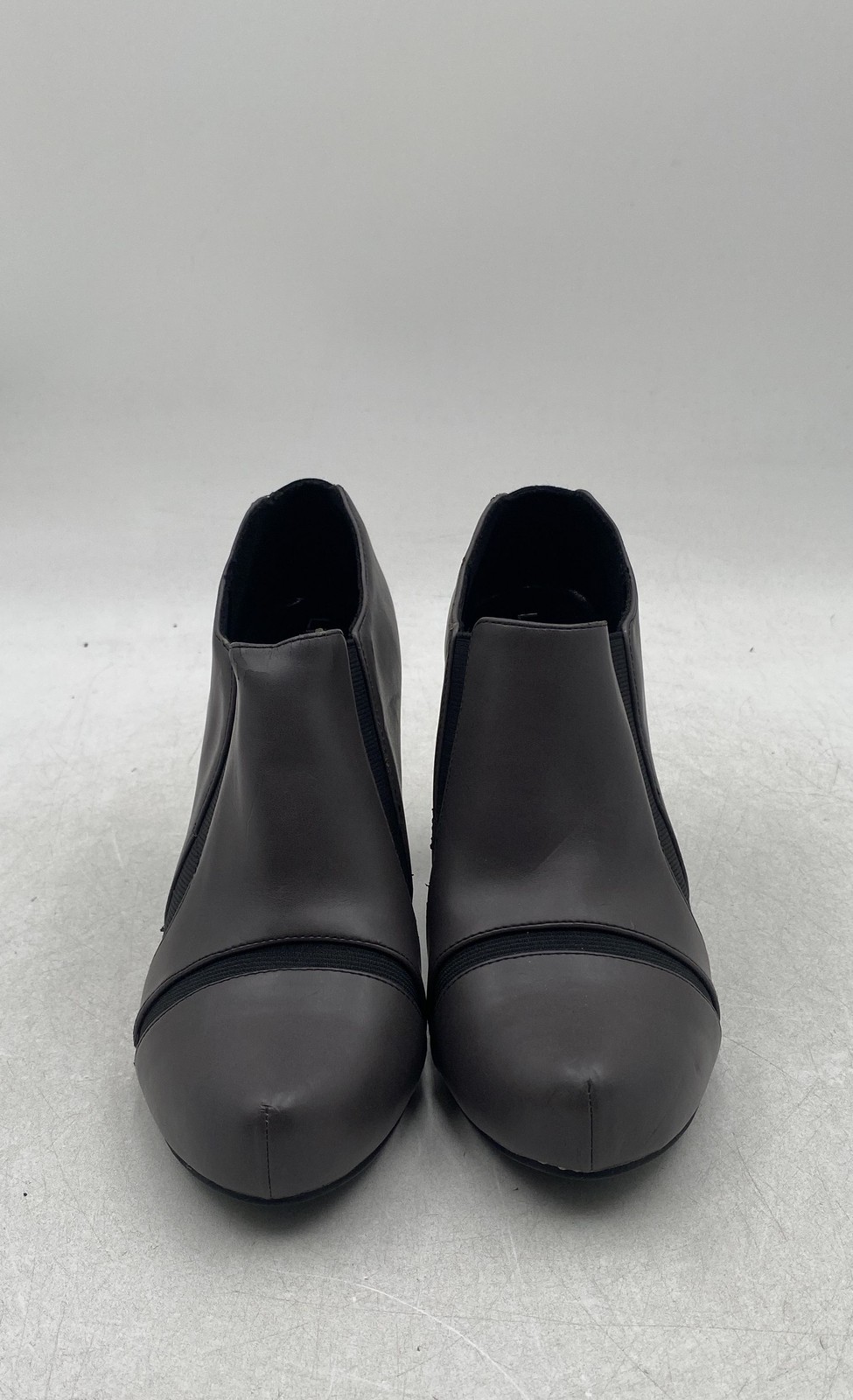 Liz & Co. Womens Gray Black Round Toe Pull-On Ankle Booties Size 6.5 M